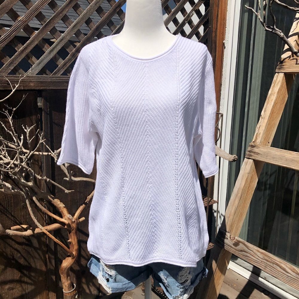 Norm Thompson Half Sleeve Textured Sweater